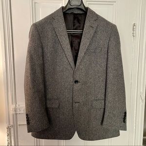 Brooks Brothers Milano Fit Grey Wool Tweed Herringbone Sport Coat 40S